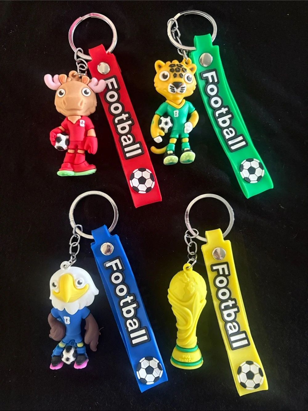 FIFA World Cup Mascots Football Soccer Character Keychain Set